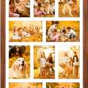 13x21 Collage Frame with 10 Openings 4X6 Pictures, Multiple Picture Frame with Mat, Wall or Tabletop Decor, Carbonized Brown Wood Grain,1 Pack