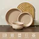 GZG Vintage Series Ceramic Dinnerware Set for 8, 24 Pieces, Warm Apricot | Stoneware Plates and Bowls Set, Lead-Free, Handcrafted Dishes Set, Microwave & Dishwasher Safe