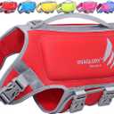VIVAGLORY High Buoyancy Dog Life Vest, Swimming Vest with Handle, Dog Life Jacket for Swimming & Boating, Buoyancy for Puppy Doggy, S, Red