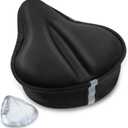 Gel Bike Seat Cover, Bicycle Seat Covers, Adjustable Bike Seats Cushion for Women Men Comfort Compatible, Suitable for Outdoor and Indoor (11x10 inch) (Black)