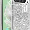 Magnetic Glitter Case for Google Pixel 10/10 Pro/9/9 Pro Women Girly,[Compatible with MagSafe] Luxury Fashion Cute Shiny Bling Sparkly Phone Cover for Pixel 10/10 Pro/9/9 Pro(6.3 inch),Silver