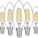 E14 LED Bulb Dimmable, 40W Equivalent, Filament Clear Glass, 4W 400LM, Soft White 2700K, E14 European Base Light Bulbs, Pack of 5