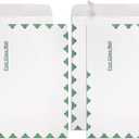 Blue Summit First-Class Tyvek Envelopes, 100 10 x 13 Peel & Seal Envelopes, White Tyvek with Center Seam and Green First-Class Markings (Pack of 2)