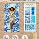 LANE LINEN Beach Towels 6 Pack, Oversized Pre-Washed Large Stylish Pool Towels for Adults, Quick Dry Lightweight Travel Towel, 39"x71" - Coral Beach