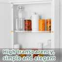 Leinuosen 4 Pcs Clear Acrylic Medicine Shelves, Replacement Cabinet Shelves for Bathroom, Living Room, Kitchen, Wall Mounted and Hanging, 1 cm Thick (13 Inch)