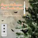 Baquler 12 Pcs Black Christmas Tree Candles with Remote, LED Hanging Flickering Flameless Battery Operated Candles with Bat Hooks Ornaments for Christmas Tree Home Winter Party Decor