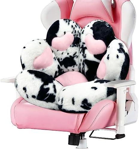 MOONBEEKI Cat Paw Cushion Comfy Kawaii Plush Seat Cushions Shape Lazy Pillow for Gamer Chair, 28"x 24" Cozy Floor Cute Seat Kawaii for Girl Gift, Dining Room Bedroom Decorate (Milk Cow)