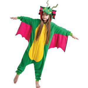 Spooktacular Creations Halloween kids Dragon Jumpsuit, Child Dinosaur Animal Plush Costume for Halloween Costume Party , Size M