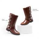 DREAM PAIRS Toddler Girls Mid Calf Boots Side Zipper Riding Shoes (2 Little Kid, Brown)