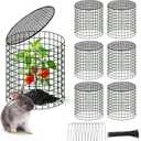 6 Sets of DIY Metal Plant Protectors from Deer, Garden Fencing Animal Barrier Size 11.8 * 12.9 inches, Mesh Plant Cage Chicken Wire Cloche for Plants with Stakes and Nylon Cables