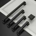 Asidrama 10 Pack 5 Inch(128mm) Matte Black Kitchen Cabinet Handles Cabinet Pulls Kitchen Cabinet Hardware for Cupboard Drawer Pulls