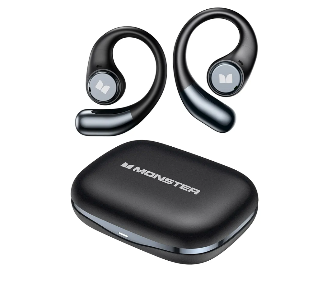 Monster Open Ear AC336 Headphones, Bluetooth 6.0 Wireless Earbuds with Stereo Sound, ENC Clear Call, 21H Playtime, Type-C Charging, Touch Control, IPX6 Waterproof Open Ear Earbuds for Sports Fitness
