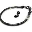 AN3 28 90 Degree M10 Stainless Steel Braided Motorcycle Brake Hose Line Oil Pipe with 360 Degree Rotatable Banjo Fit for ATV Motocross Pit Dirt Street Racing bike (50cm/19.68")