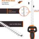 GARCARE 24-Inch Corded Hedge Trimmer Electric 680W 180° Rotating Handle | Dual-Action Blades for Precise Trimming, Lightweight, Handheld Bush Trimmer for Hedges & Shrubs