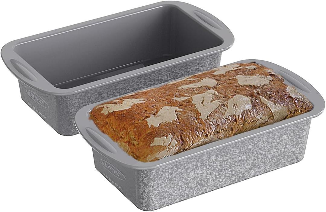 Silicone Loaf Pans for Baking Bread 9x5 inch, 2Pcs Bread Loaf Pans for Homemade Bread, Nonstick Silicone Baking Molds for Meatloaf, Toast