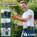 Portable Waist Fan 4000mAh Rechargeable, 3 Speeds Strong Turbo Airflow Hands-Free Clip Belt Fans With LED Flashlight, 24H Cooling Personal Wearable for Outdoor, Traveling, Camping, Gift for Men, Green