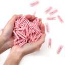 100PCS Baby Shower Clothespins Games Girl Plastic Clothes Pin with Waterproof Bag Mini Pink Pin Bulk 1.37 inch for Party Decorations, DIY Crafts