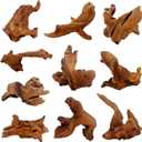 10 Pcs Natural Small Driftwood for Aquarium, Aquarium Driftwood Freshwater 2-4 Inch, Assorted Size Mopani Wood, Twisted Branches for Fishtank Accessories, Reptile Terrariums Decorations