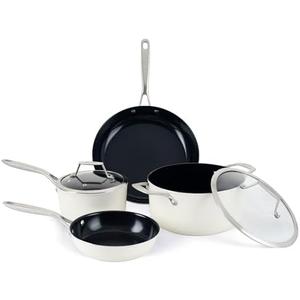 ValenCera TeChef Collection | Ceramic Nonstick Cookware Set, Free of PFAS, PTFE, PFOA, Made in Korea (6-Piece Set)