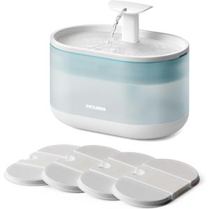 PETLIBRO Cat Water Fountain Ultra Quiet with Two Flow Modes, Large-Size Filter Capsule Pet Water Fountain, 71oz/2.1L Visible Water Level Dog Water Dispenser for Cats & Dogs