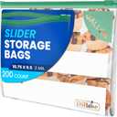 DiRose Gallon Slider Storage Bags, Easy Open Zip, Ideal for Food Storage and Organization, 200 Count