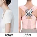 3 x Back Brace Posture Corrector for Women and Men Shoulder Straightener Hunchback Adjustable Support Upper Comfy Correction Back Pain Relief Scoliosis Lumbar Spine Upgraded (Pink, X-Large) (Pink, XL)