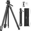 SmallRig Portable Travel Video Tripod, Carbon Fiber Compact Tripod for Outdoor Photography, 5kg Load, Fluid Head with 360° Pan and -70° to 90° Tilt, 180° Reversible Center Column