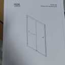Frosted Double Sliding Shower Door 43-48" W x 72" H, Matte Black, Bypass Shower Door, Framed, 1/4" (6mm) Tempered Glass