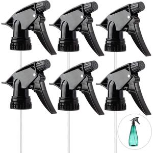 6pcs Spray Bottle Replacement Nozzle- Reusable Heavy Duty Mist Spray & Stream Sprayer Replacement Tops Fit Standard 28/400 Neck 32oz, 16oz, 8oz Bottles for Home Office Cleaning Household Gifts, Black