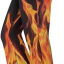 Christmas Flare Yoga Pants for Women High Waist Tummy Control Yoga Leggings Bootcut Workout PantS-2Xl (XX-Large, Orange Fire Flame Print-black)