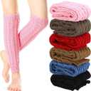 Satinior 6 Pairs Leg Warmers for Women Warm Winter Christmas Boho Long Boot Socks Knitted Sleeve Cable Socks for Y2k Party (Tasteful Color)