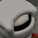 Small Vanity Stool Chair with Storage and Folding Back Faux Fur Soft Ottoman for Teenager, 4 Metal Legs with Anti-Slip Feet, Furry Padded Seat for Makeup, Bedroom, White