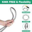 200FT Metal Garden Hose 304 Stainless Steel Flexible Water Hose - No Kink & Tangle Heavy Duty Pipe with Nozzle, Durable 3/4 Metal Fittings and Valve - Rust Proof Puncture Proof for Yard Lawn