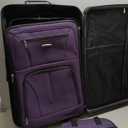 Rockland Journey Softside Upright Luggage Set, Expandable, Purple, 4-Piece (14/19/24/28)