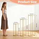 Urban Deco 3Pcs Cylinder Stands for Party, Round Pedestal Stand for Parties with Removable Acrylic Tops, Gold Metal Cake Stands, Cilindros para Fiestas for Birthday Party Wedding Baby Shower Decor