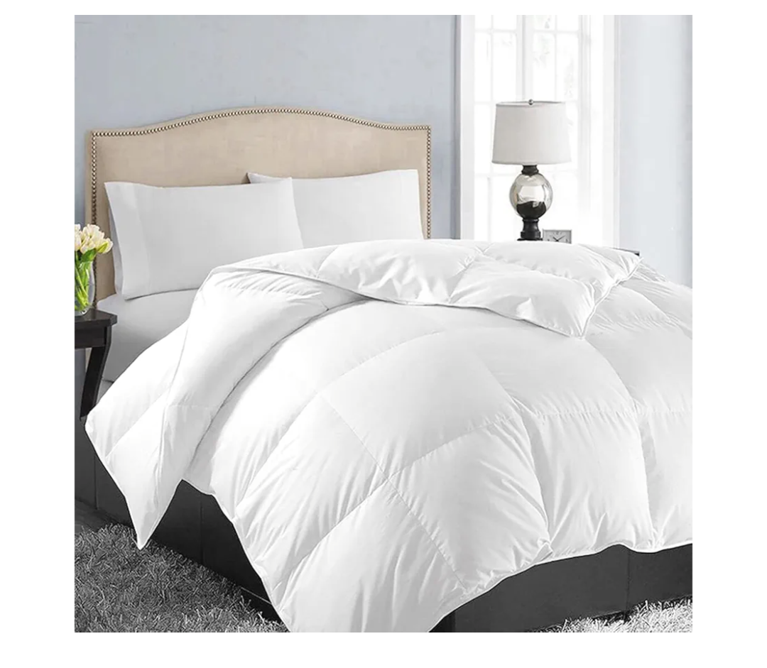 EASELAND California King Down Alternative Comforter - Quilted Duvet Insert for All Seasons, Soft Lightweight with Corner Tabs, Summer Winter Warm Bedding, White 96x104 Inches