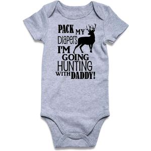 UNIFACO Unisex Baby Funny Saying Outfit Short and Long Sleeve Bodysuits Romper 0-18M (Gray)