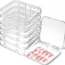 6Pcs Press on Nail Boxes, Nail Storage Box, Clear Acrylic Nails Boxes for Press ons Container Display Nails Art Home Beauty Salon