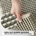 MIULEE Set of 2 Waffle Bathroom Rugs, Boho Bath Rugs Non Slip Washable, Super Absorbent Bath Mats, Ultra Soft Rubber Backed Shower Mats for Bathroom Floor, Tub, Green & Cream, 18x30 Inch