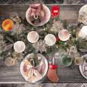 Christmas Tree Ornaments Set Velvet Balls, 12pcs Shatterproof Christmas Bulbs Ornaments for Xmas Tree Decorative Hanging, Vintage Flocked Decoration, 78mm, 3.15 in, Multicolor Green Brown Neutral