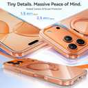 Summer Series 360 Spin Stand for iPhone 17 Pro Max Case (Compatible with MagSafe) [Military Drop Protection] Magnetic Clear Shockproof Protective for 17 Pro Max Phone Case 6.9'', Cosmic Orange