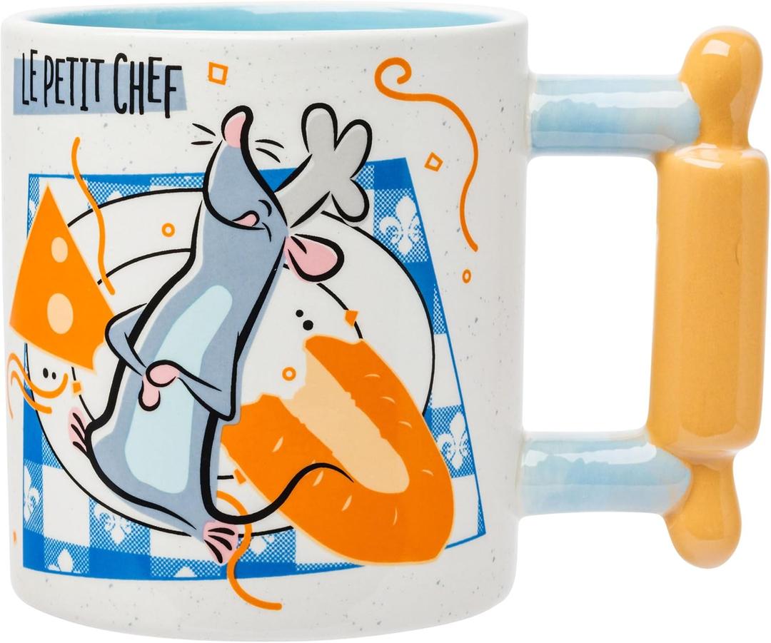 Silver Buffalo Ratatouille Little Chef Shaped Handle Ceramic Mug, 20 Ounces Silver Buffalo Ratatouille Little Chef Shaped Handle Ceramic Mug, 20 Ounces