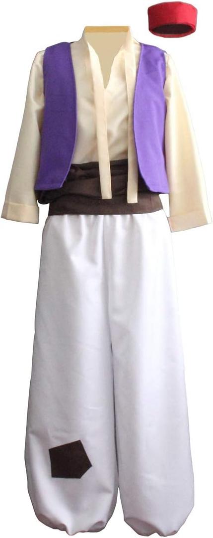 Ainiel Mens Arab Prince Costume Suits Party (M) White