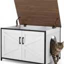 unipaws Extra Large Cat Litter Box Enclosure Furniture with Top Opening, XL Washroom Bench for Cats with Removable Divider, Jumbo Automatic Litter Box Cover and Hidden Cat Box