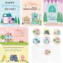 50 Pcs Happy Home Anniversary Cards with Envelopes Housewarming Greeting Cards Welcome House Greeting Cards with Stickers Envelopes New Home Congratulations Cards for Clients Neighbors Gifts