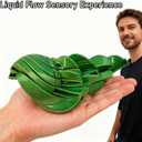 3D Printed Fidget Ball Toy, Sensation Stress Decrease Gear Sphere Fidget Toy with Liquid Flow Effect, Twistable Desk Toys for Anxiety Relaxation Office Home Travel (Green)