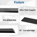 20 Inch Flat Countertop Support Brackets, 1/4'' Thick x 2.5'' W Hidden Island Countertop Bracket for Outdoor Kitchen Island Bar Quartz Wood Concrete Granite, 25 Screws Included, 4 Pack