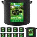 Land Guard 10-Pack Fabric Grow Bags 10 Gallon, Thickened Nonwoven Garden Pots, Growing Bags with Handles, Black