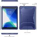 Soke Case for iPad 9th/8th/7th Generation 10.2-Inch (2021/2020/2019 Release), with Built-in Screen Protector and Kickstand, Rugged Full Body Protective Cover for Apple iPad 10.2 Inch - Navy