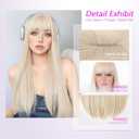 Blonde Wig with Bangs for Women Long Straight Heat Resistant Synthetic Wig for Daily Use, Party, Halloween, Cosplay 24 Inch Blonde Wig for Girls